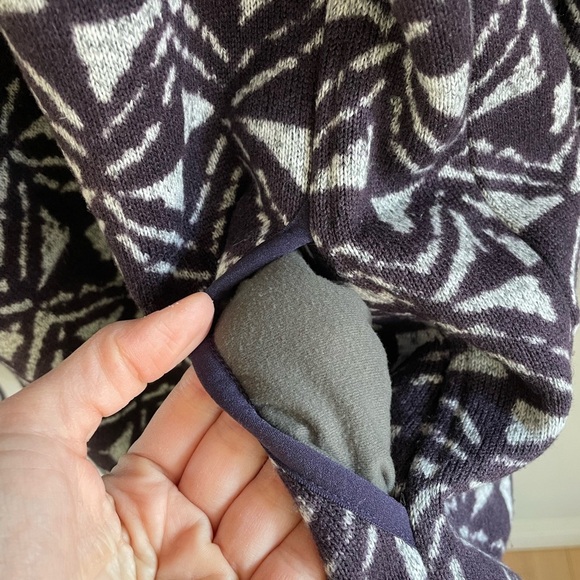 L.L. Bean Retro Geo Print Sweater Fleece Pullover - Dark Purple - Size Medium - Picture 10 of 12